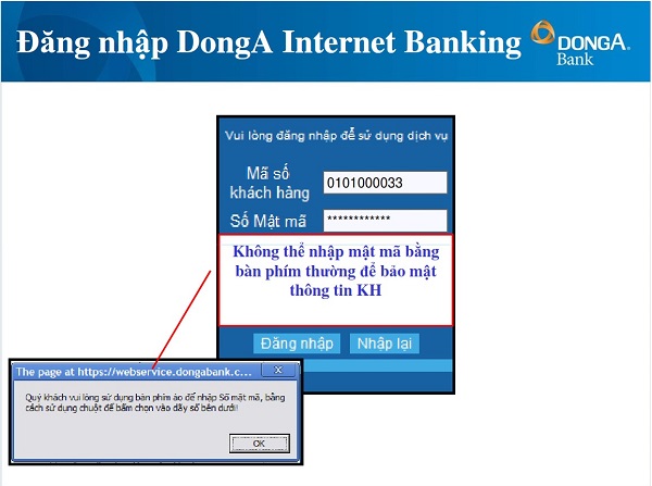 đăng ký dịch vụ Internet banking Đông Á 7